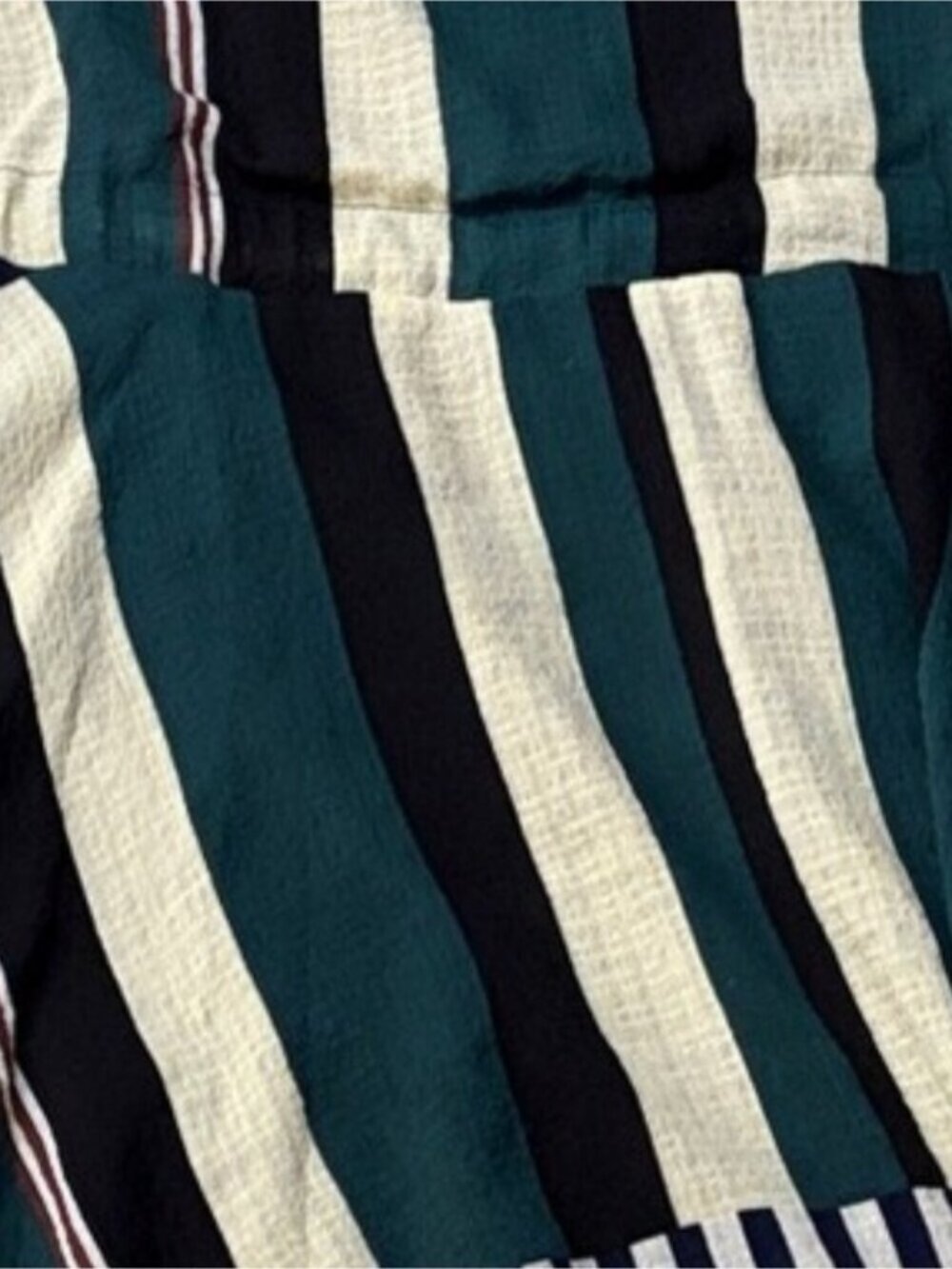 Sunday in Brooklyn Green and Black Striped Long Sleeve Dress